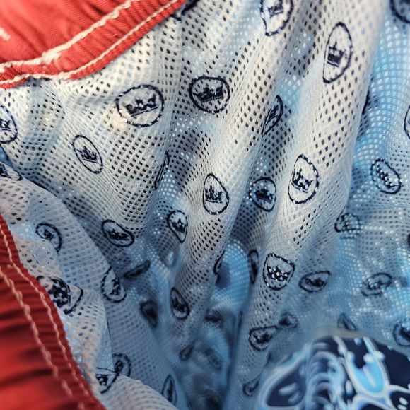 Peter Millar Seaside Swim Trunks Size medium Blue Sand dollar Print Mesh Liner - Picture 6 of 7